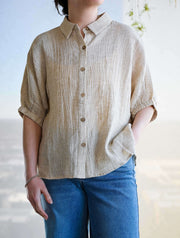 Button Up Striped Top