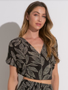 Short Sleeve V-Neck Crop Top