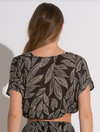 Short Sleeve V-Neck Crop Top