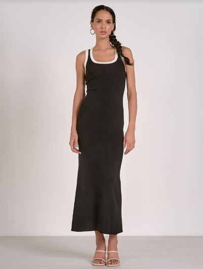 Contrast Trim Maxi Dress