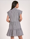 Cap Sleeve Button Down Gingham Dress