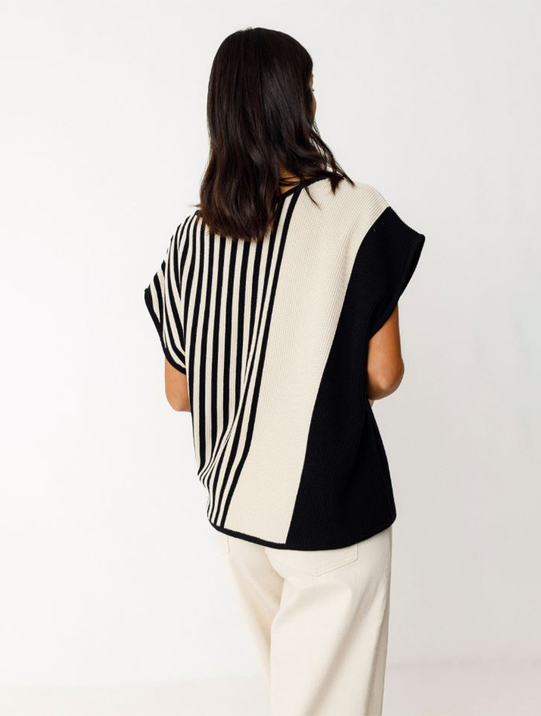 Ainhoa Gots Short Sleeve Striped Sweater