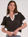 3/4 Sleeve Sweater With Collar