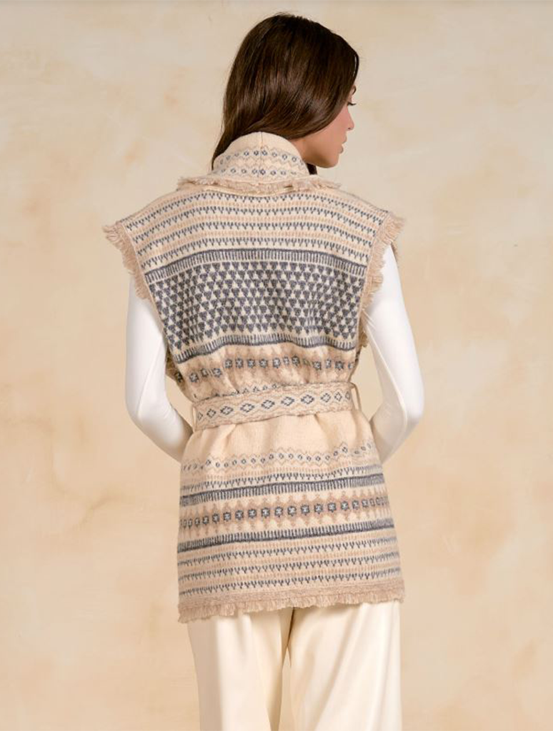 Wrap Sweater Vest With Tie