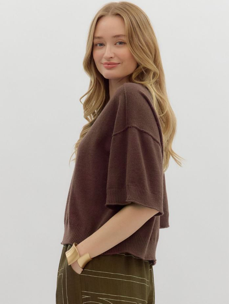 3/4 Wide Sleeve Knit Sweater