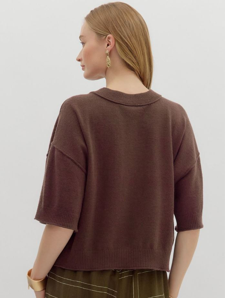 3/4 Wide Sleeve Knit Sweater