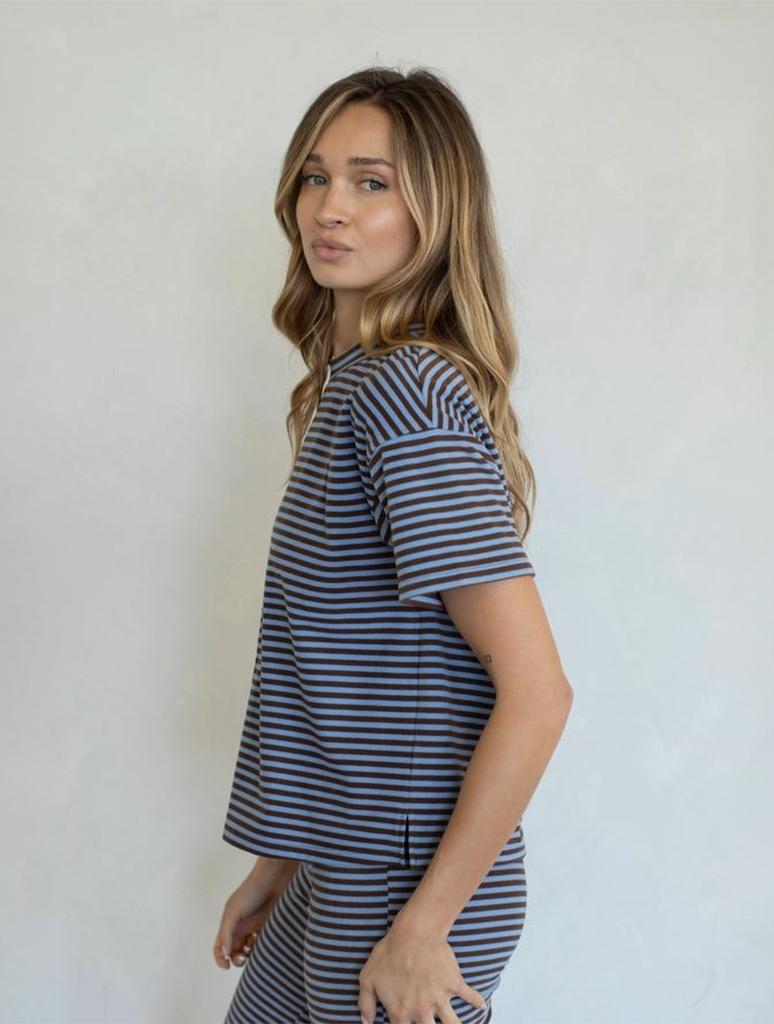 Striped Fleece Tee