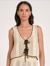 Tie Front Crochet Vest