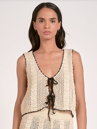 Tie Front Crochet Vest