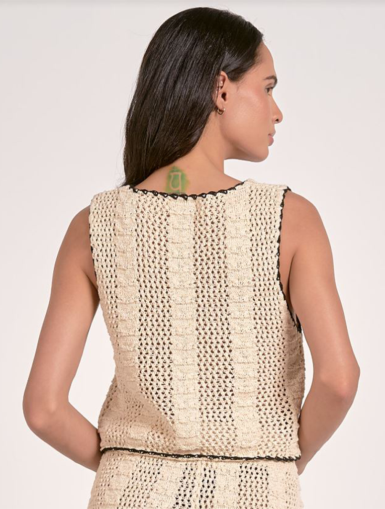 Tie Front Crochet Vest
