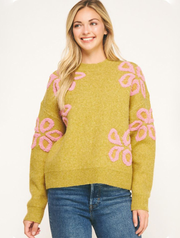 Floral Embroidered Long Sleeve Knit Top