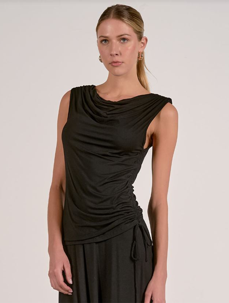 Draped Cap Sleeve Top