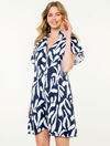 Printed Short Sleeve Collared Dress