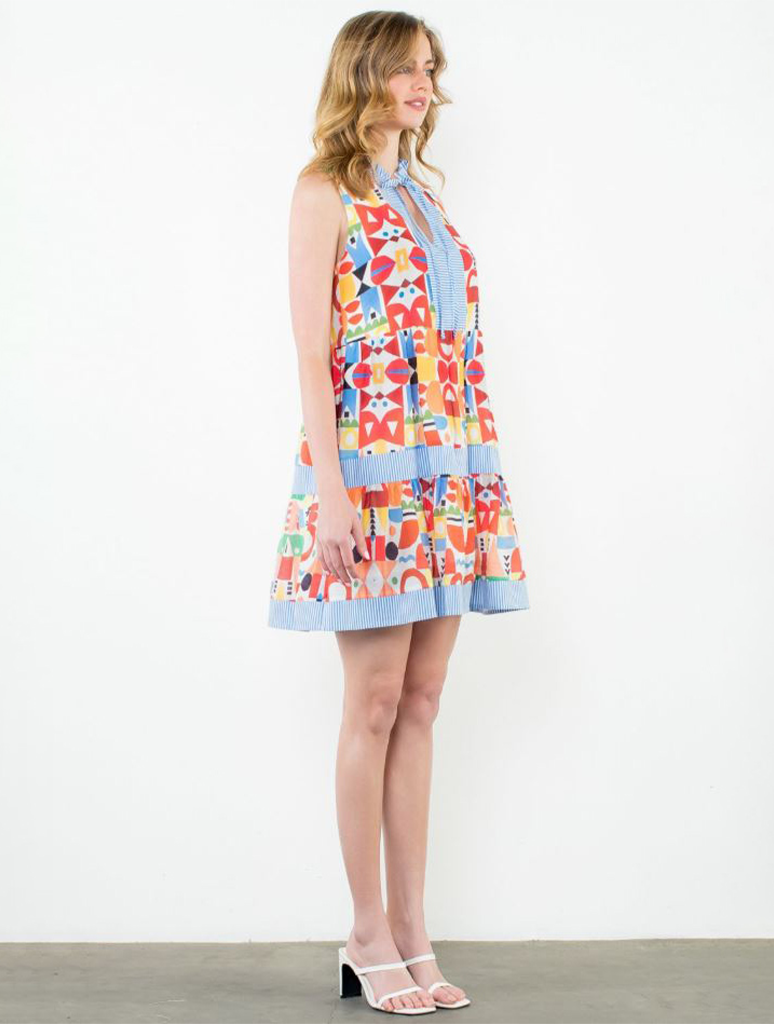 Sleeveless Printed Dress
