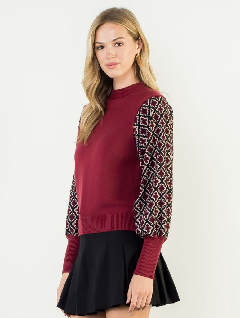 Mixed Media Knit Top