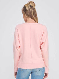 V-Neck Fine Gauge Pullover with Banded Detail