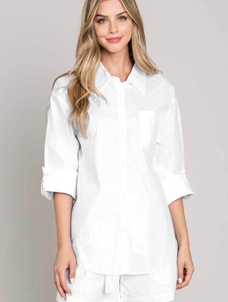 Light Poplin Shirt in White
