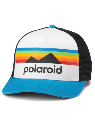 American Needle Polaroid Trucker Hat in Black/White/Blue