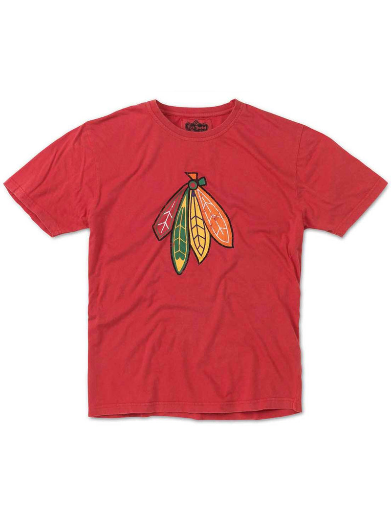American Needle Chicago Blackhawks Feathers Tee in Red