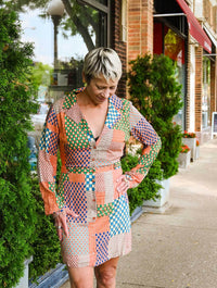 Blissful Mesa Mini Dress in Orange Multi