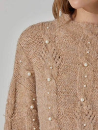 Kit Pearl Cable Knit Sweater