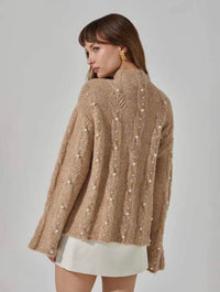 Kit Pearl Cable Knit Sweater