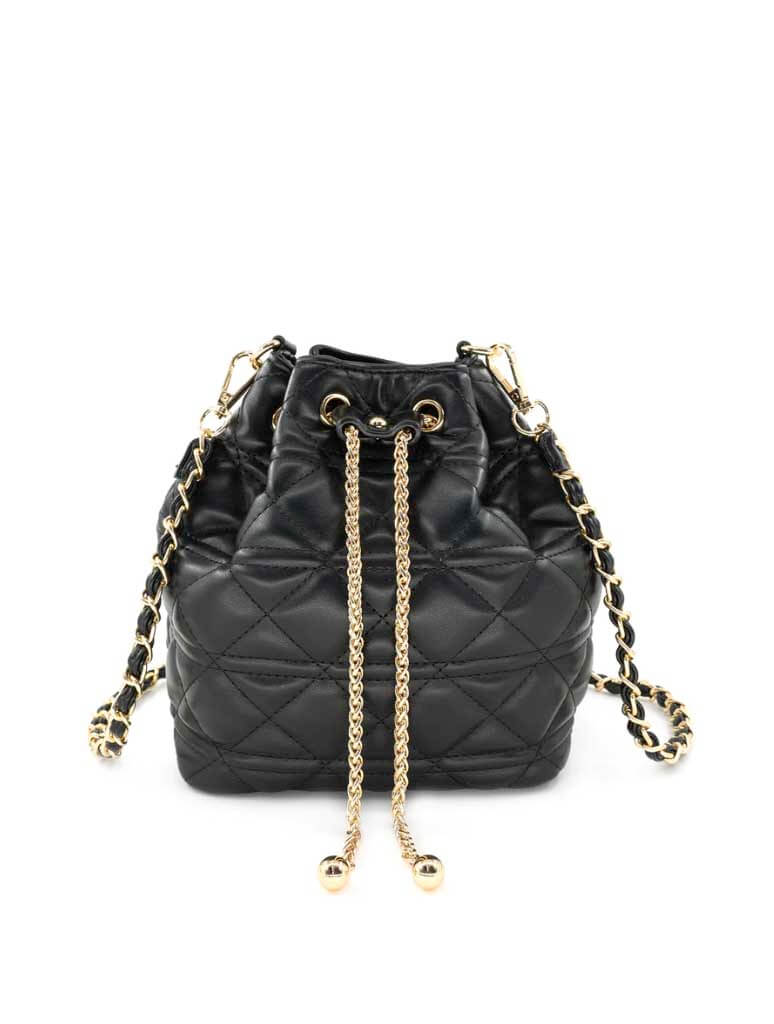 Quilted Bucket Bag in Black