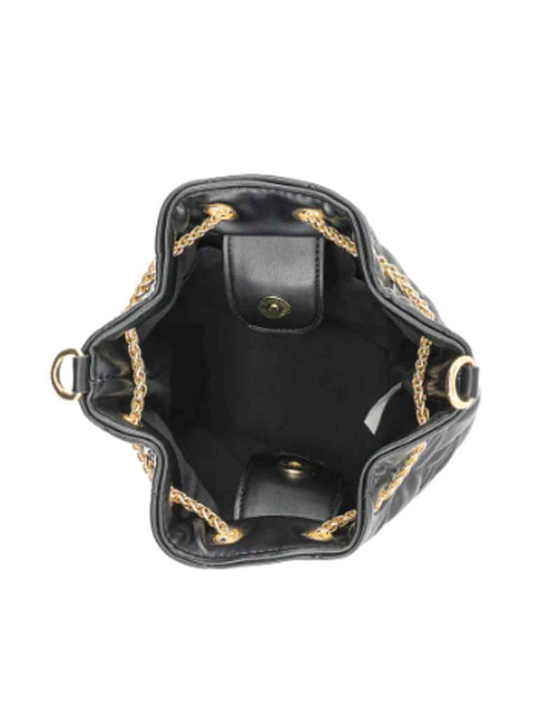 Quilted Bucket Bag in Black