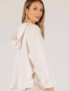 Gauze Hooded Long Sleeve Top