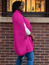 Knit Poncho/Cape in Hot Pink