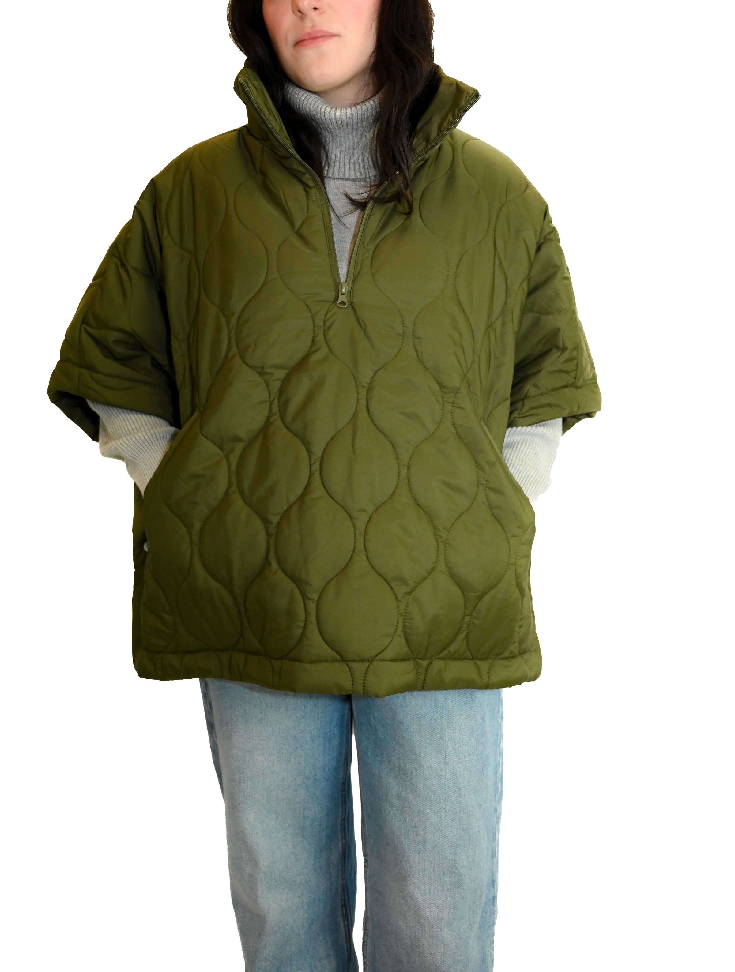 Quilted Puffer Poncho