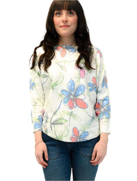 Boatneck Floral Sweater