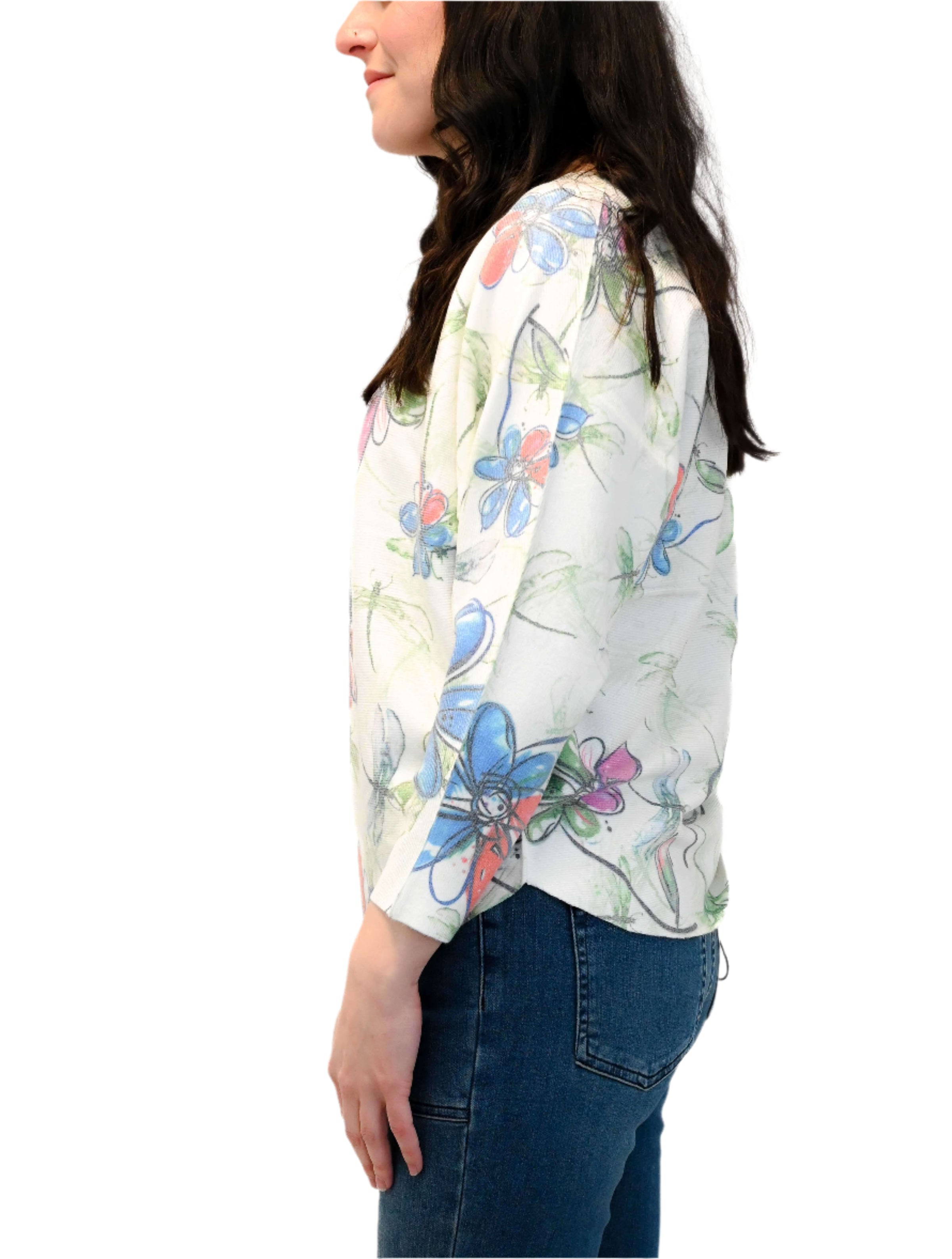 Boatneck Floral Sweater