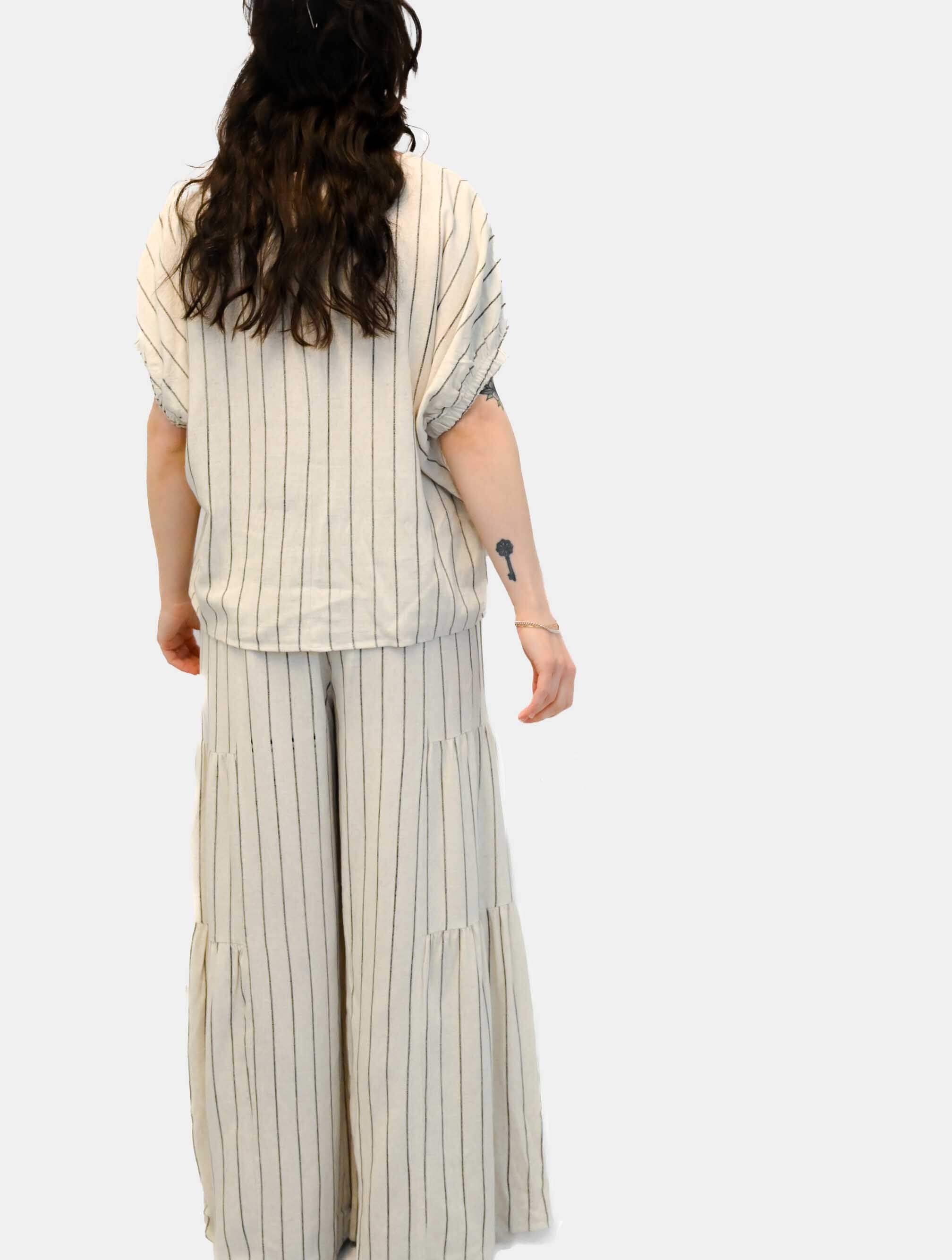 Puff Sleeve Striped Top