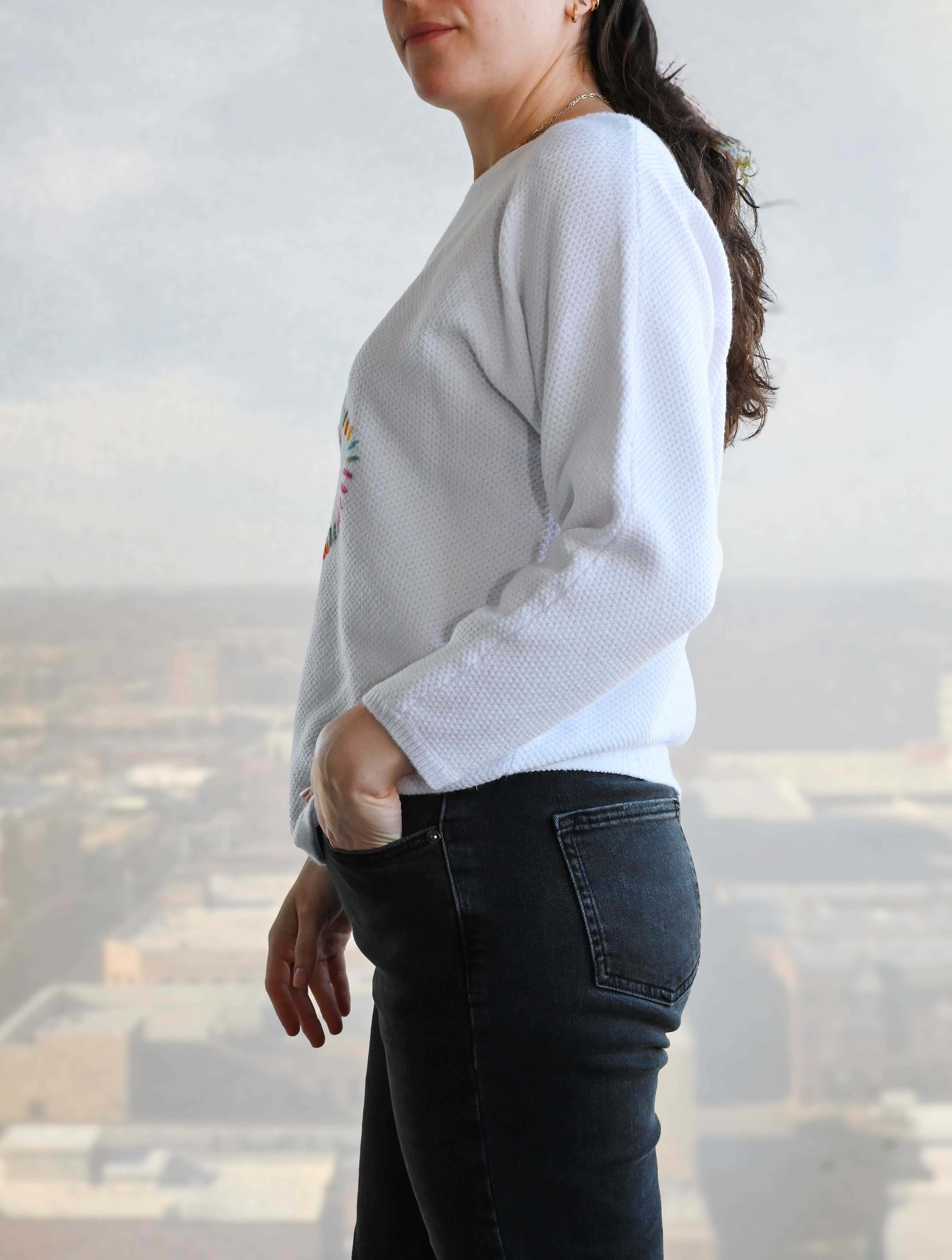 Stitched Heart Long Sleeve Sweater