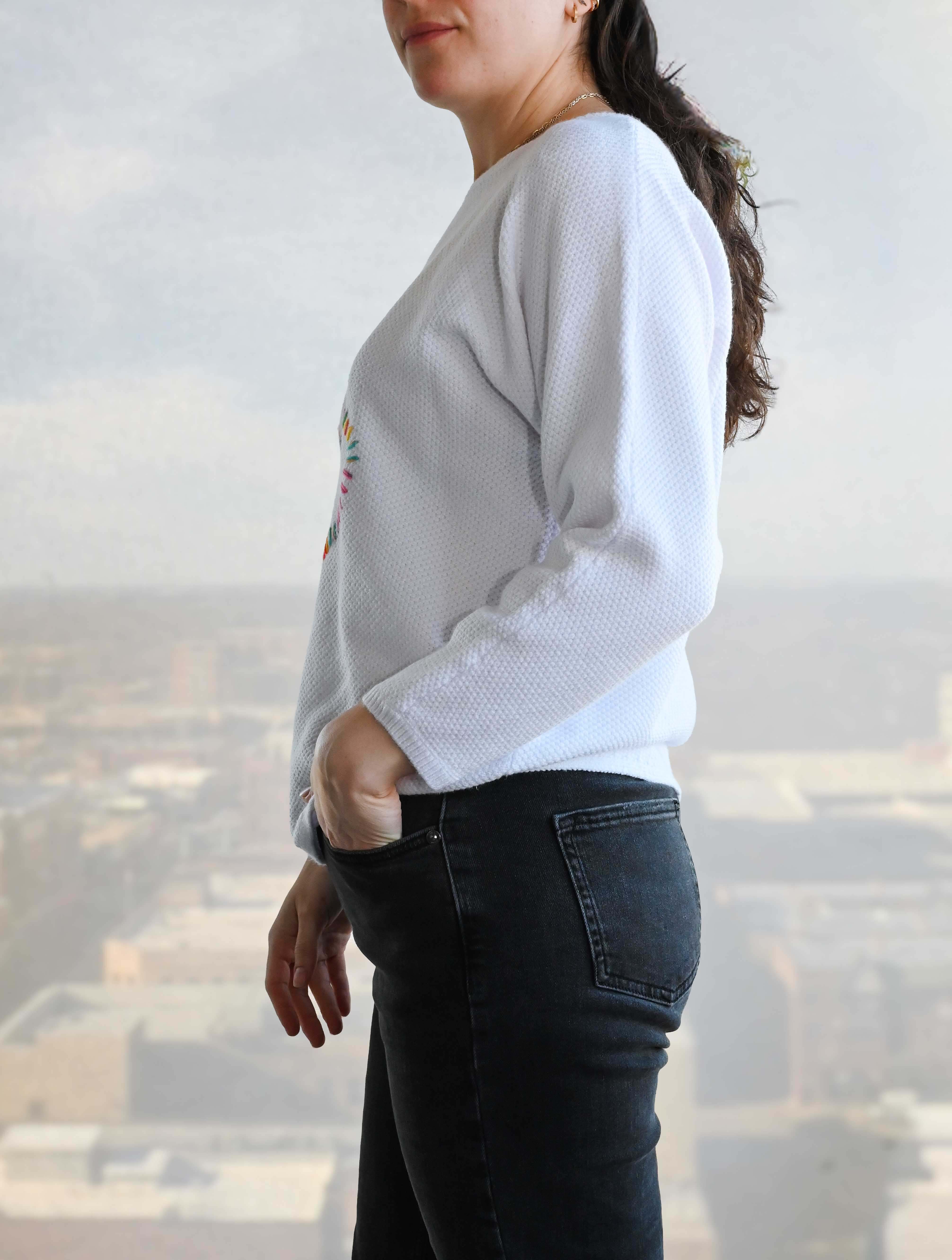 Stitched Heart Long Sleeve Sweater