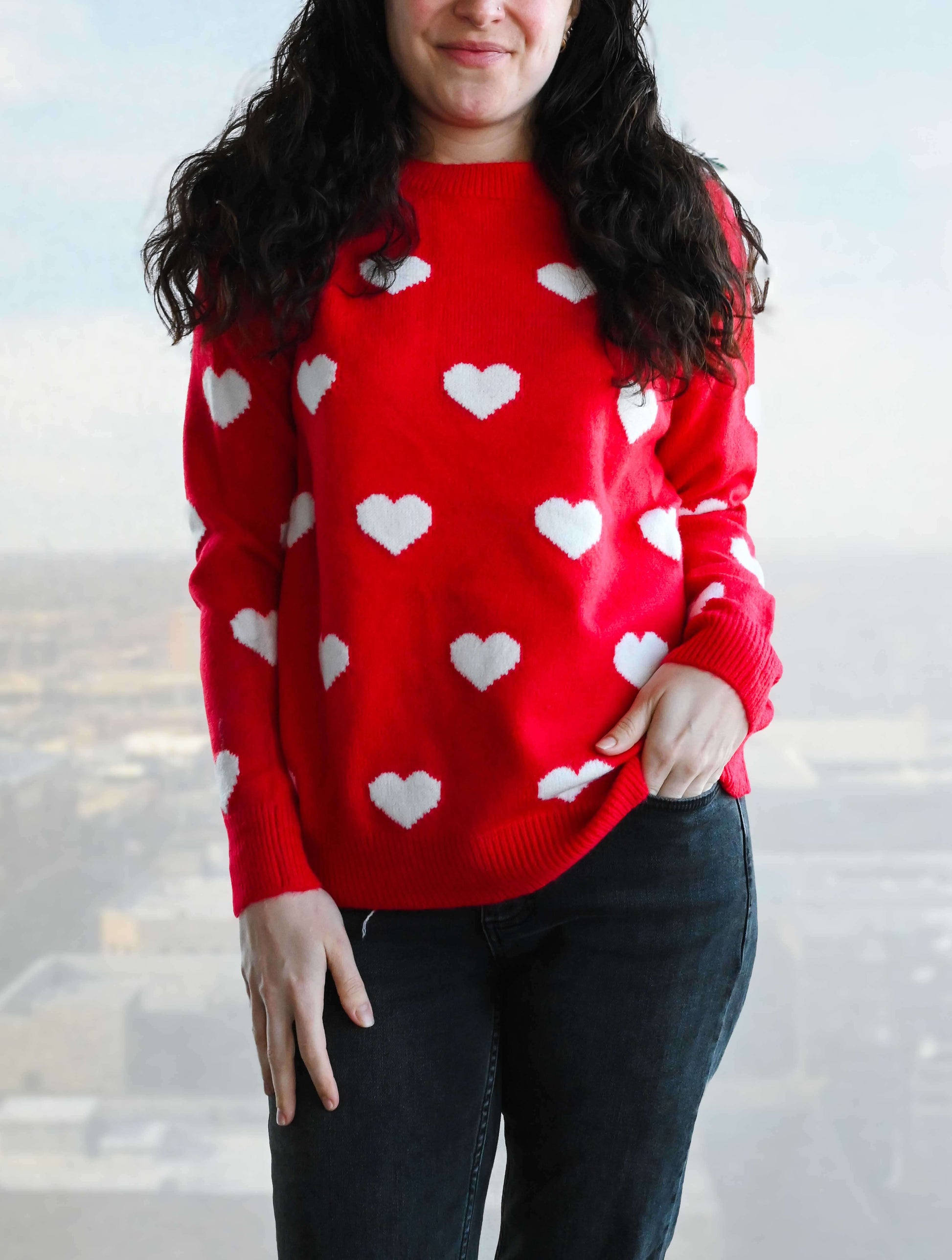 Heart Print Sweater