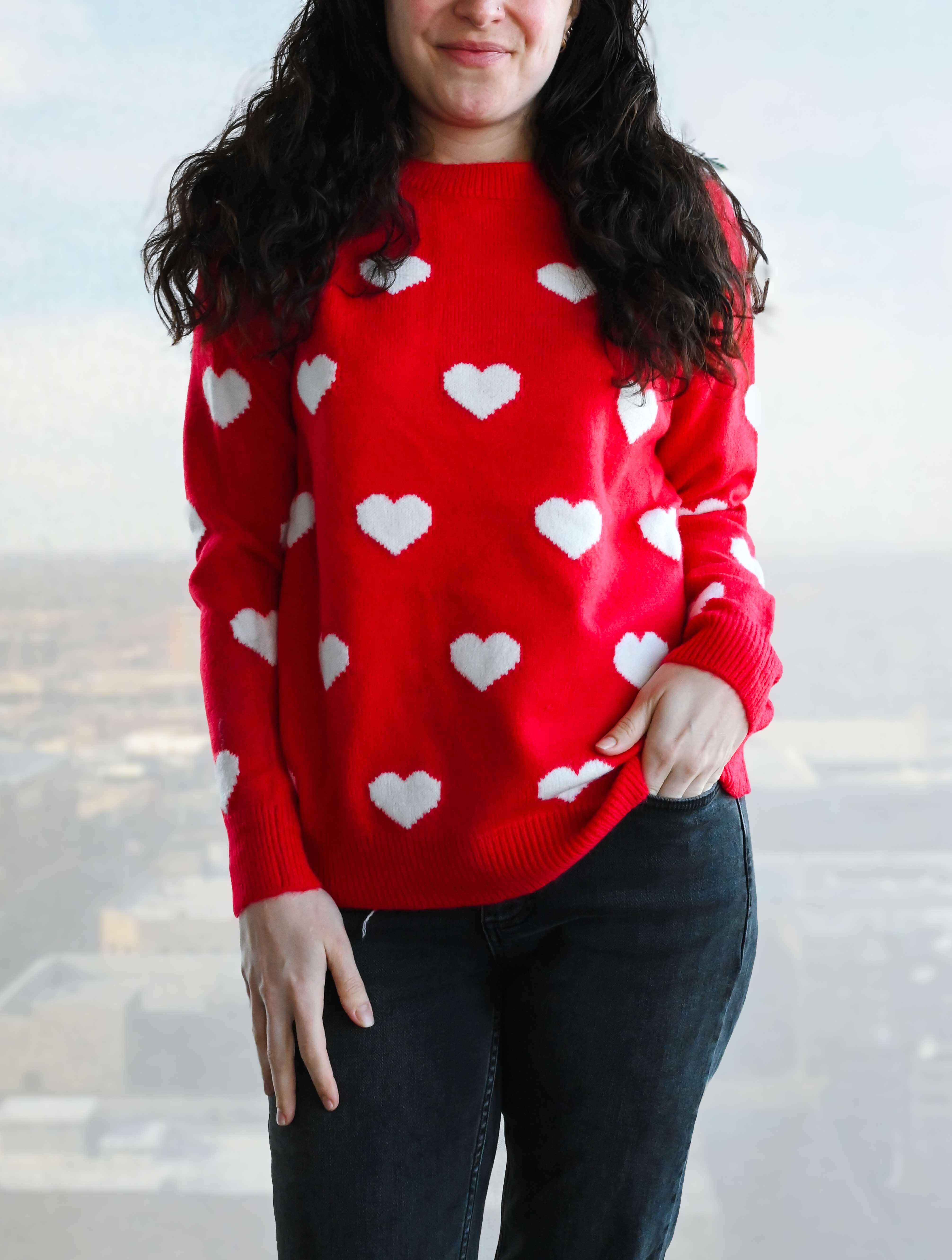 Heart Print Sweater