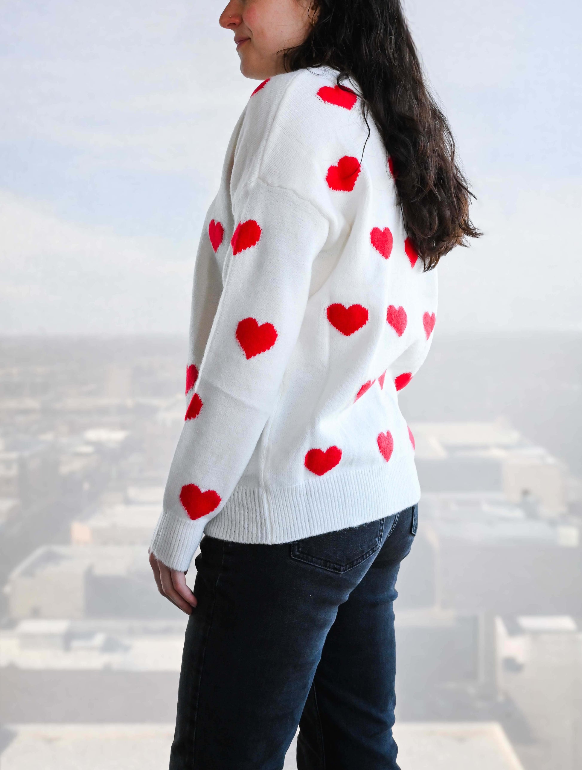 Heart Print Sweater