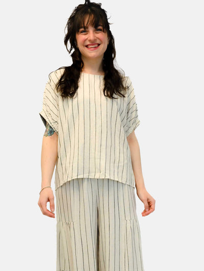 Puff Sleeve Striped Top