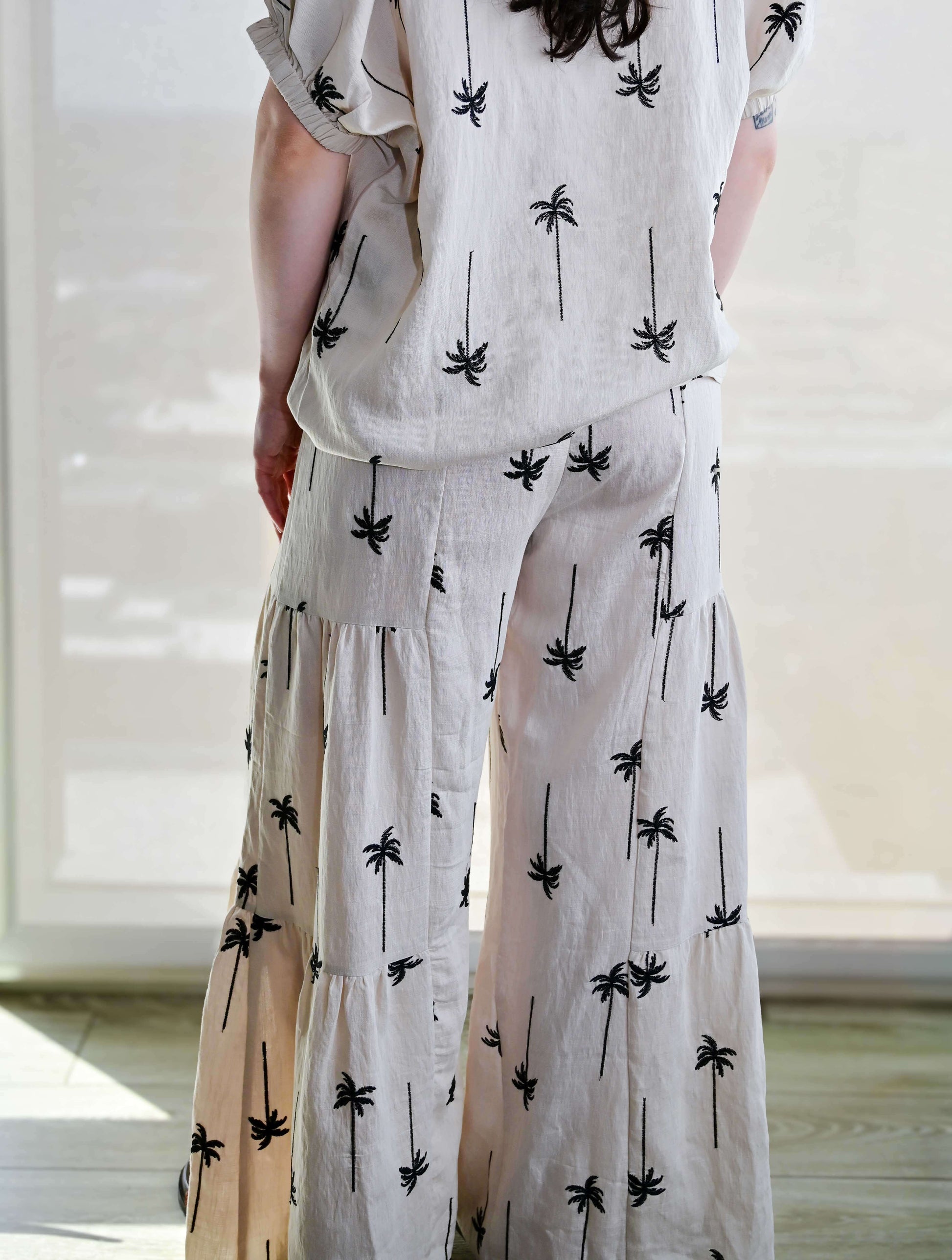 Palm Tree Print Pants