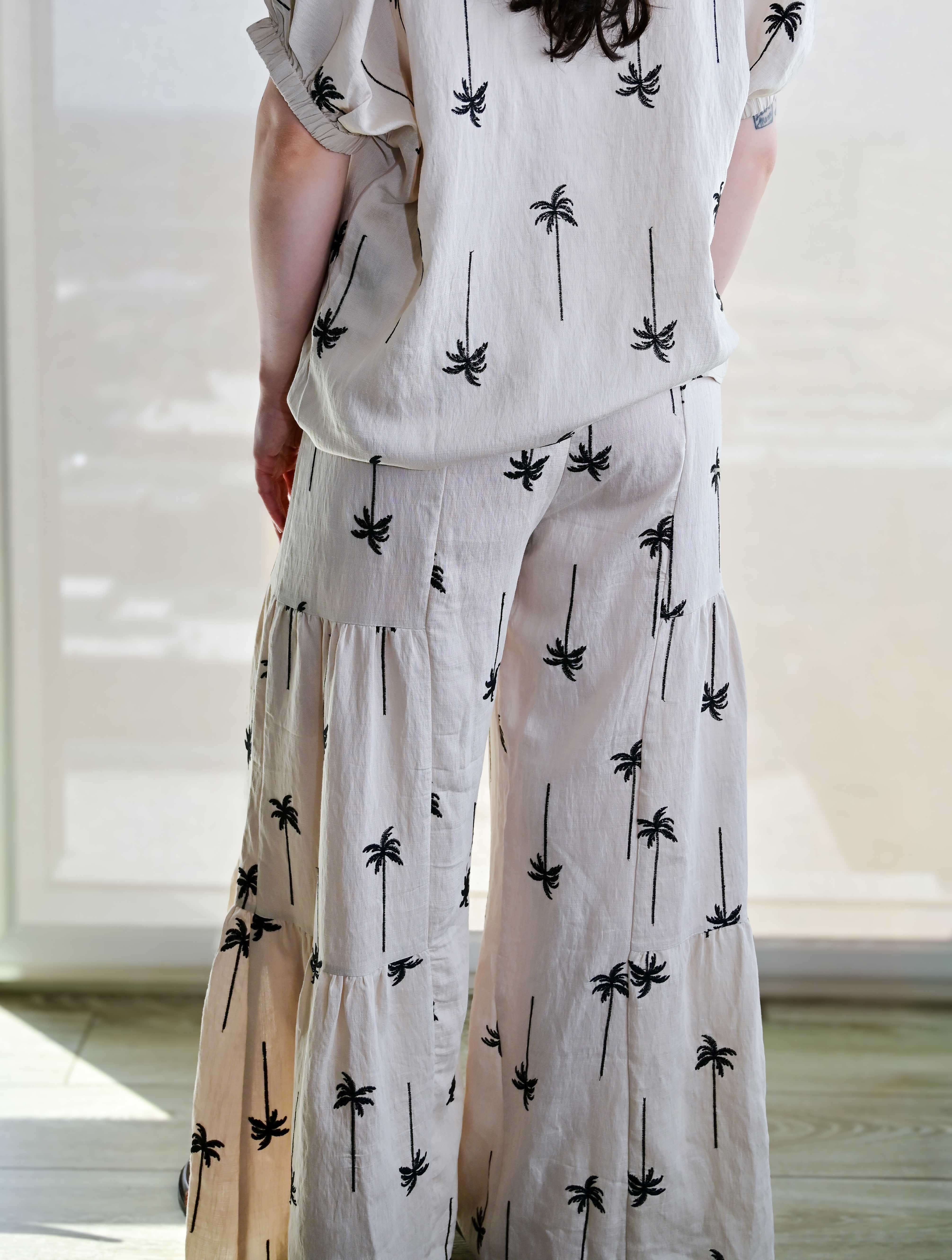 Palm Tree Print Pants