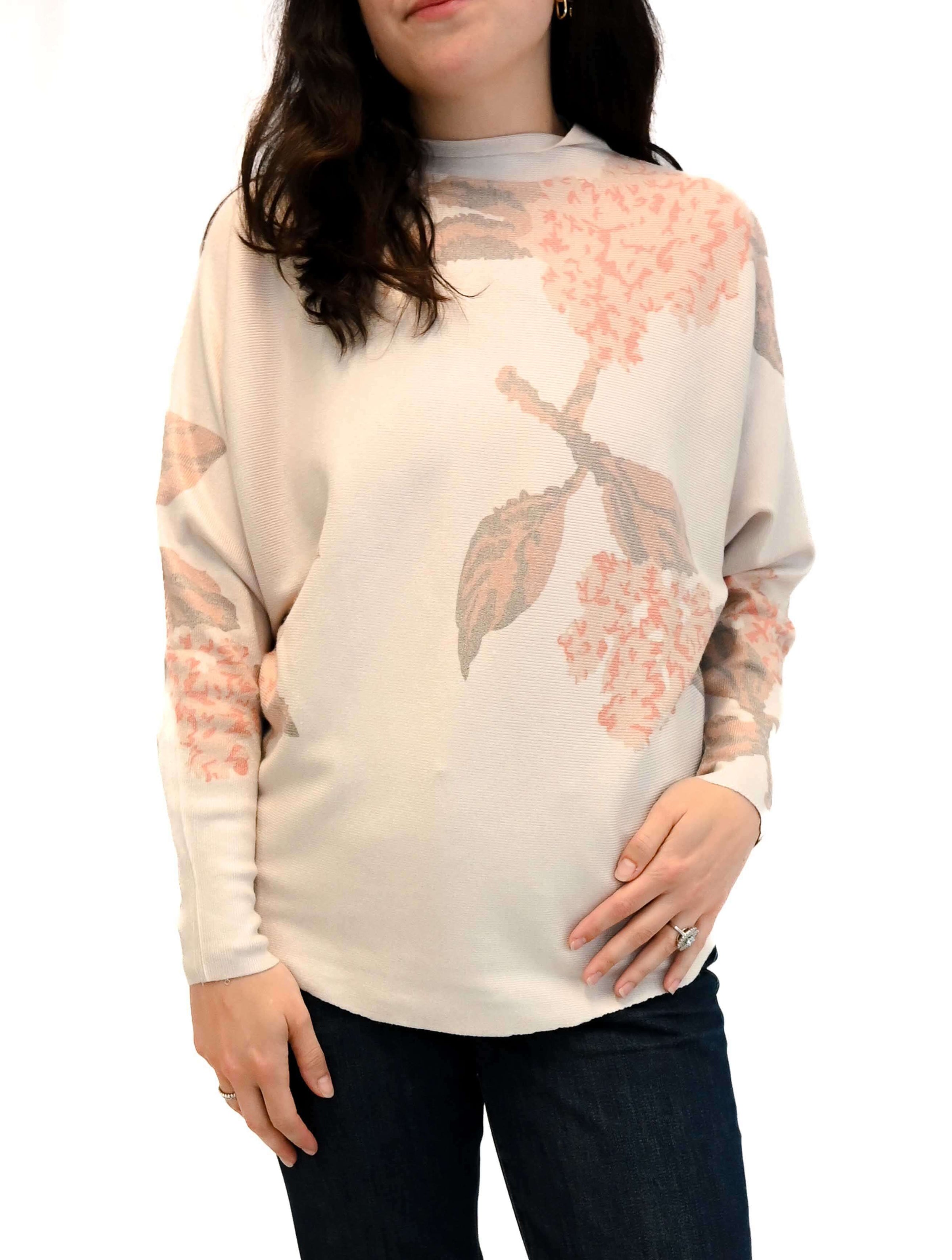 Mock Neck Floral Sweater