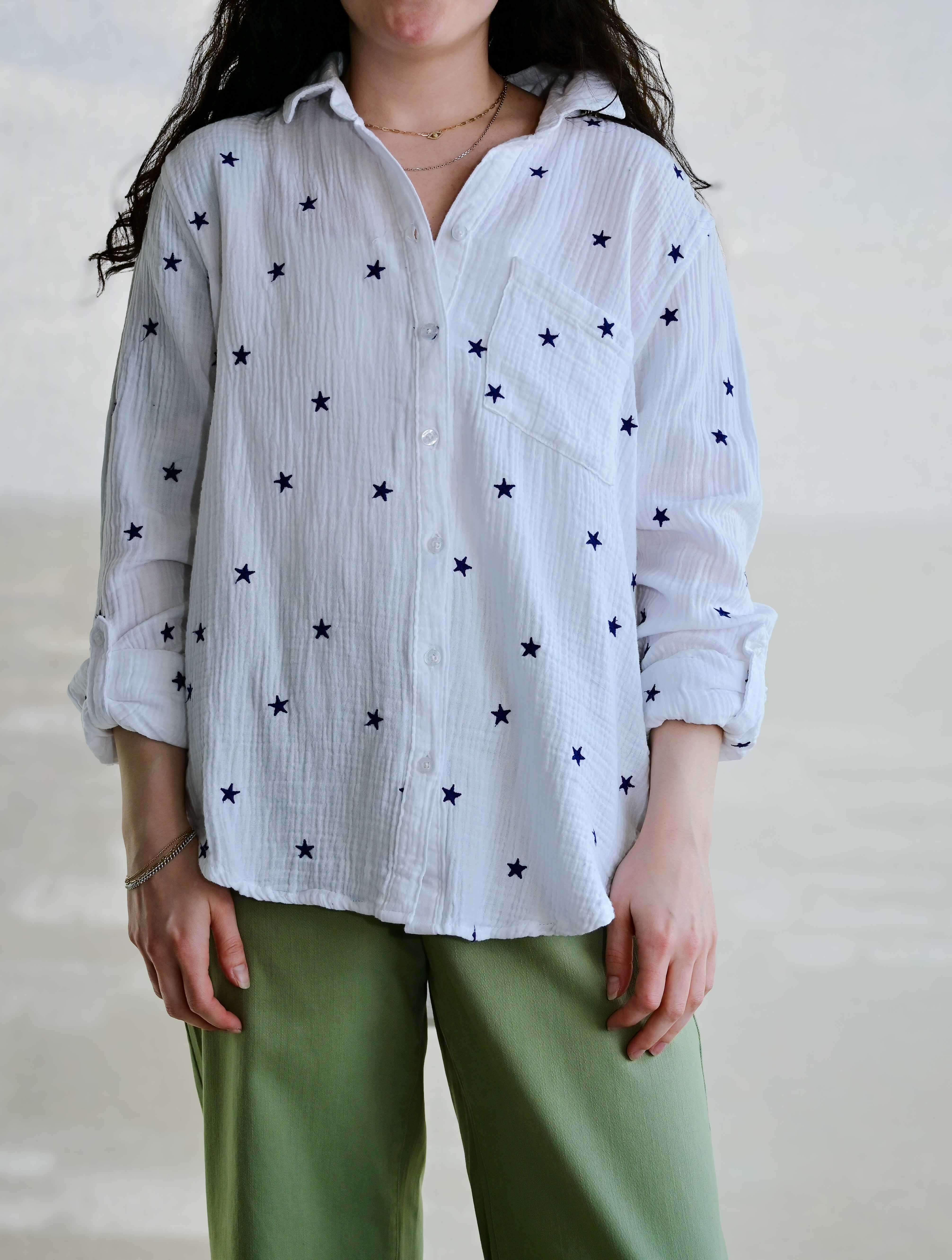 Button Up Blouse with Stars