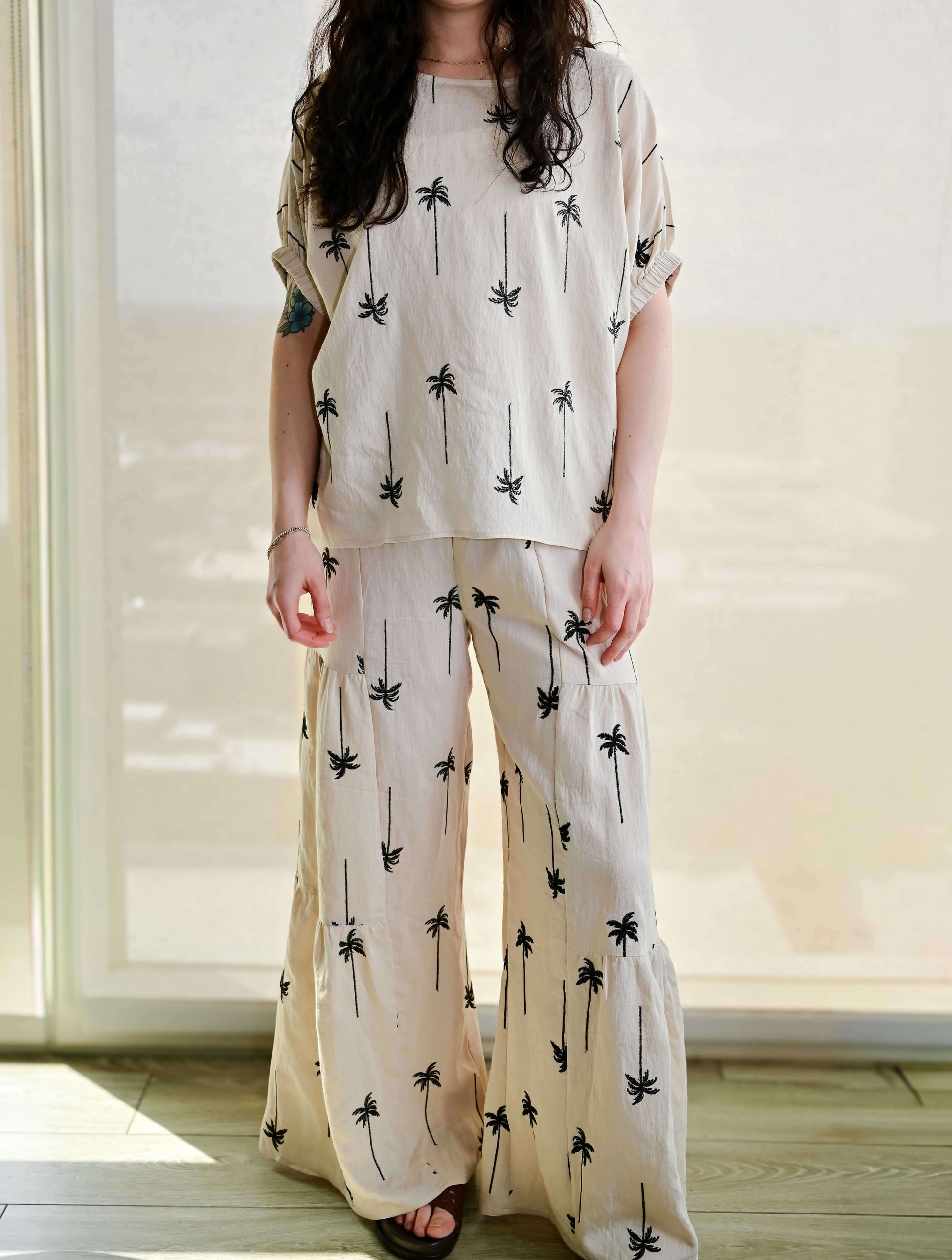Palm Tree Print Pants