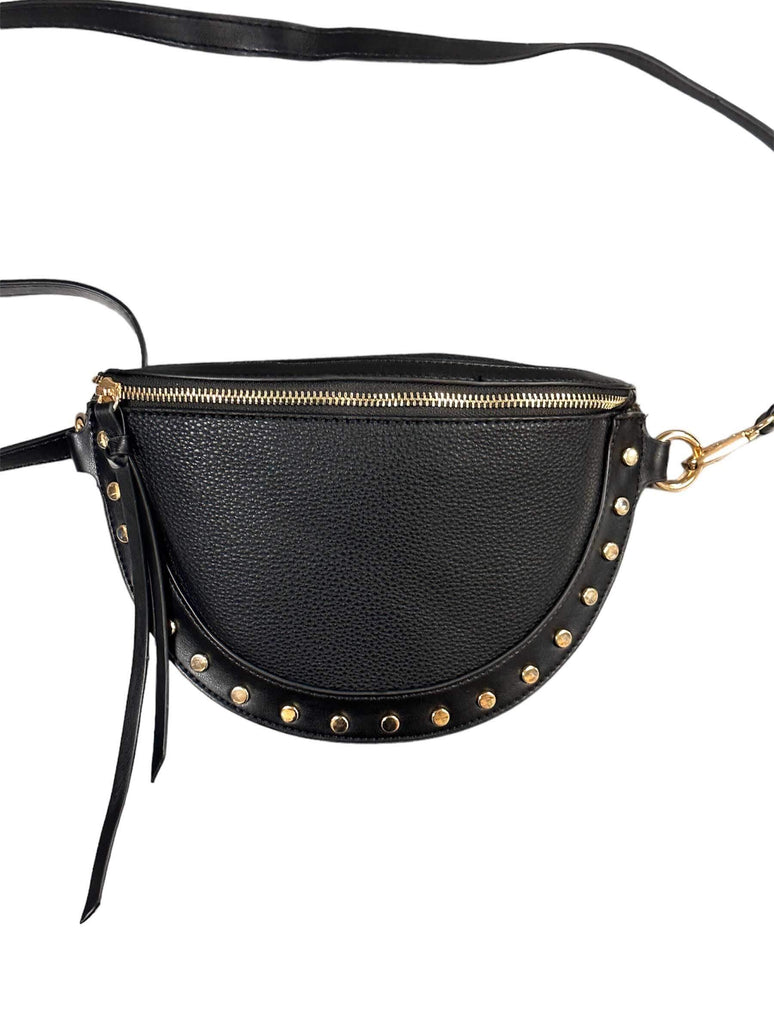 Madison Studded Fanny Pack in Black