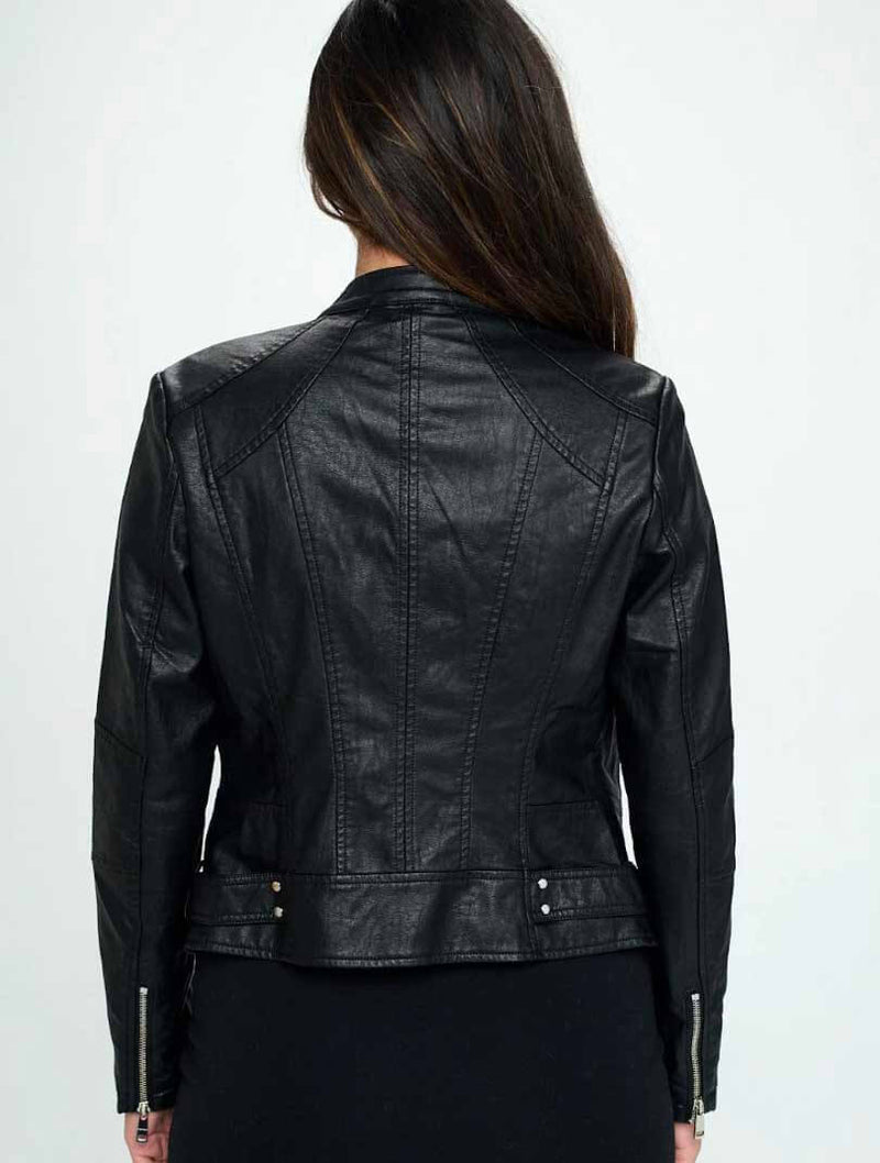 Vegan Leather Breann Jacket in Black