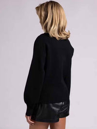 Dylan Collared Jacket with Zipper in Black
