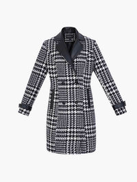 Mixed Media Wool Coat in Black