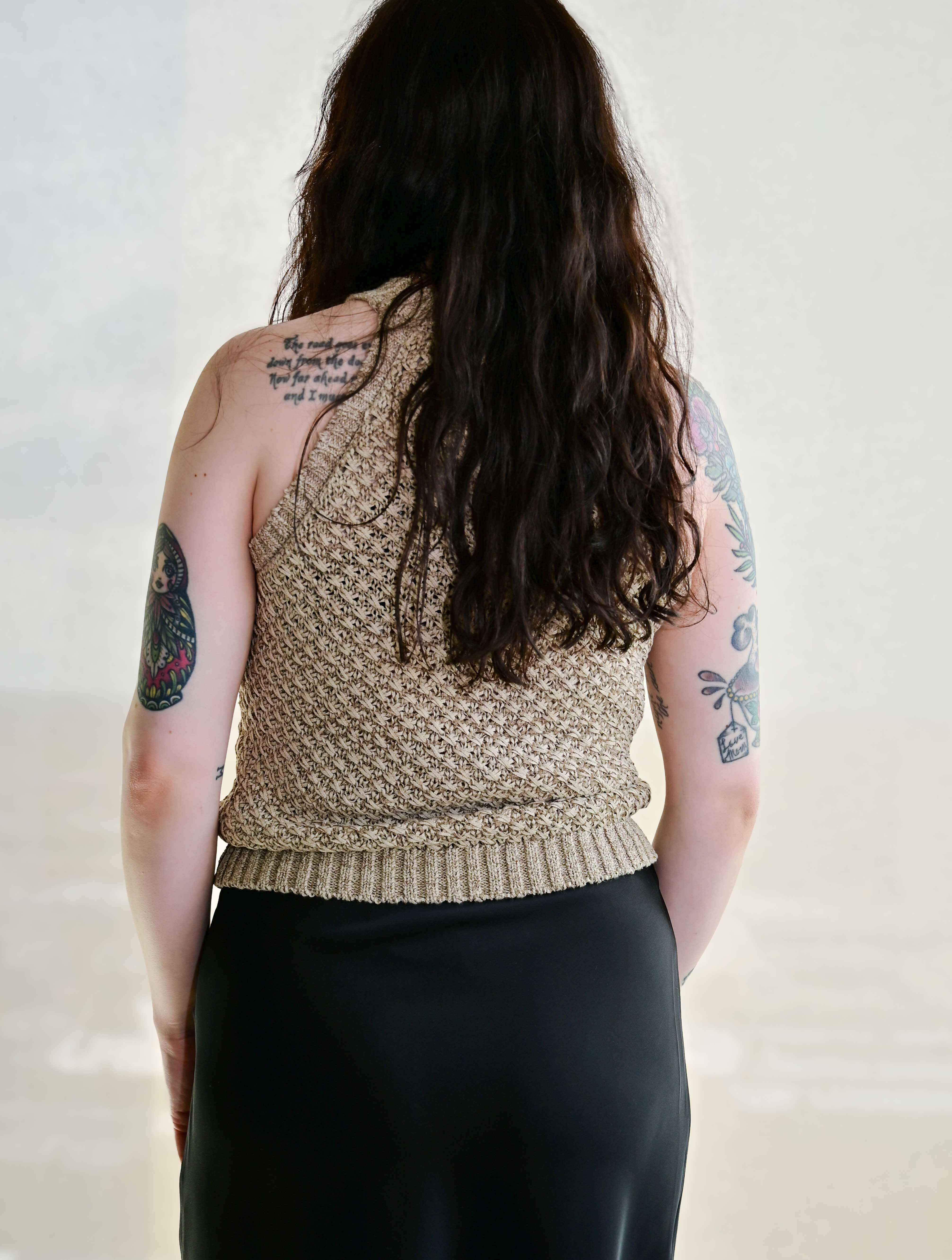 Jemma Basket Weave Halter Top